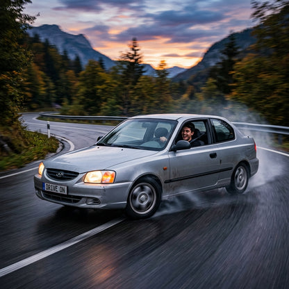 Action Shot: Hyundai Accent Driving Fast