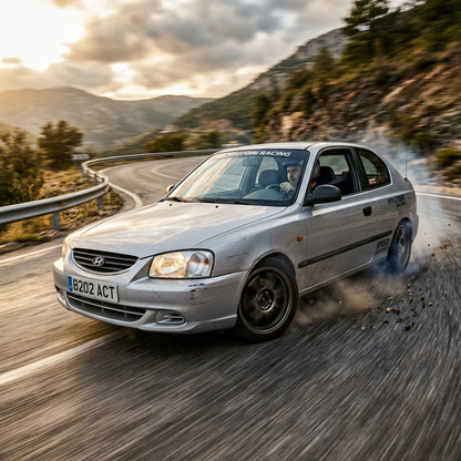 Action Shot: Hyundai Accent Driving Fast