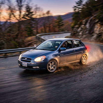 Action Shot: Hyundai Accent Driving Fast