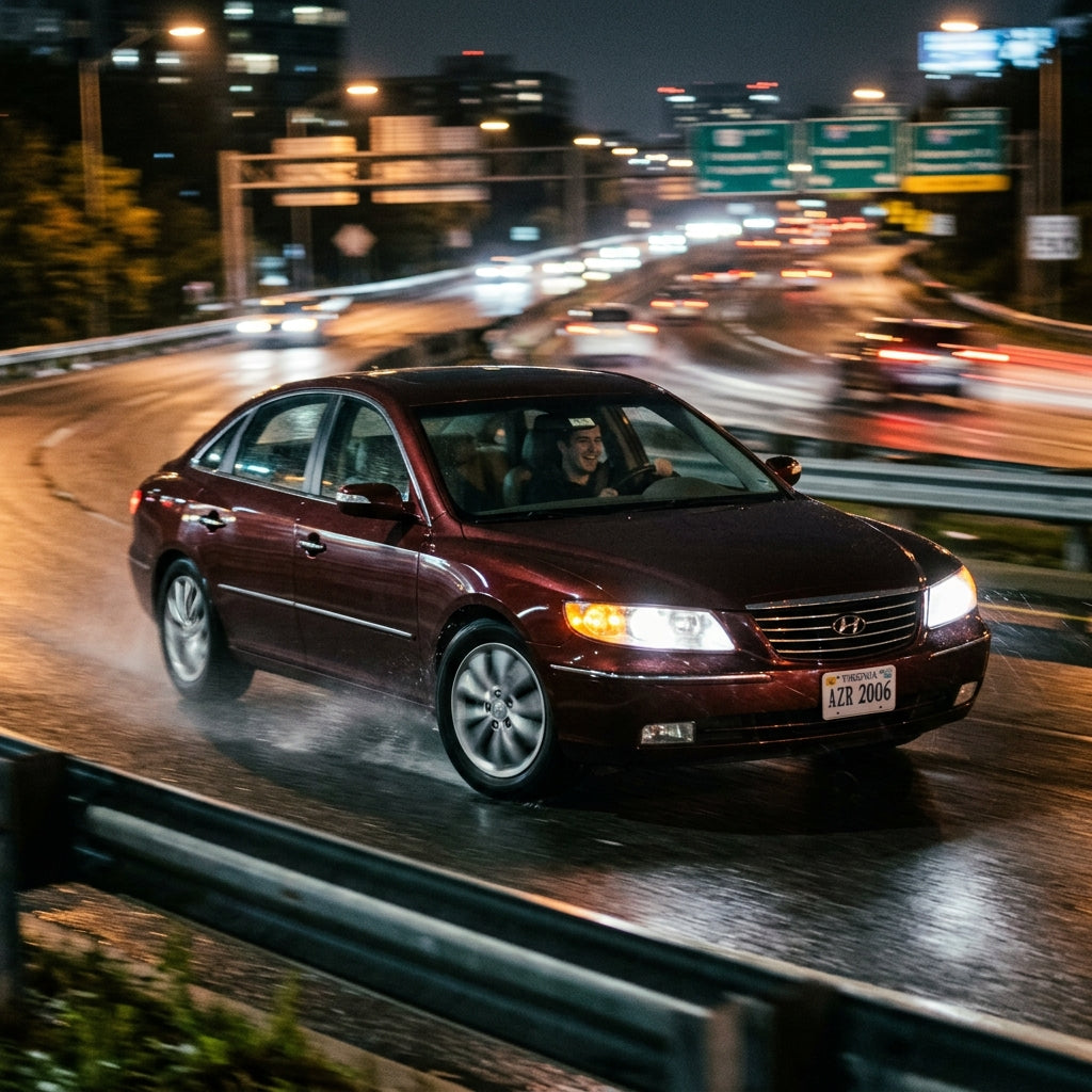Action Shot: Hyundai Azera Driving Fast