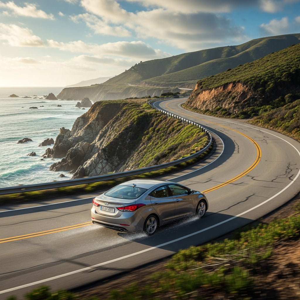 Action Shot: Hyundai Elantra Driving Fast