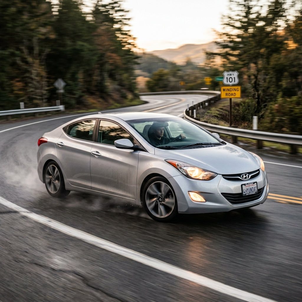 Action Shot: Hyundai Elantra Driving Fast