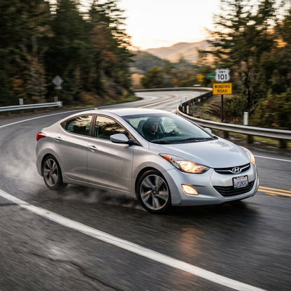 Action Shot: Hyundai Elantra Driving Fast