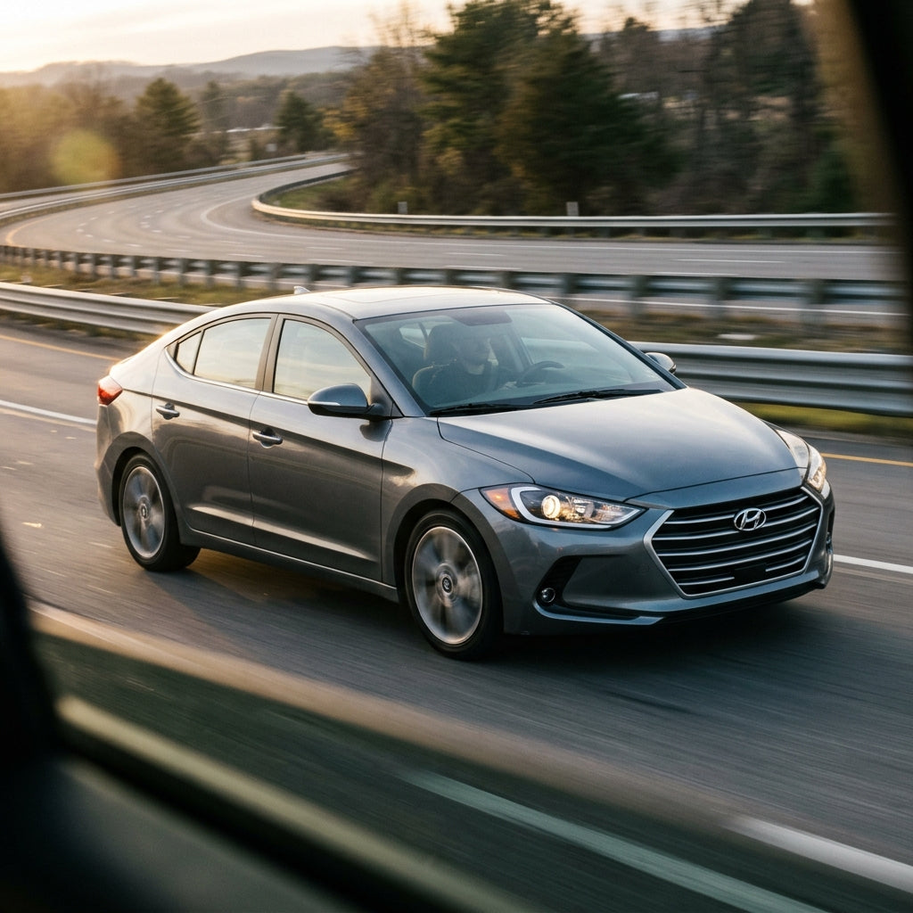 Action Shot: Hyundai Elantra Driving Fast