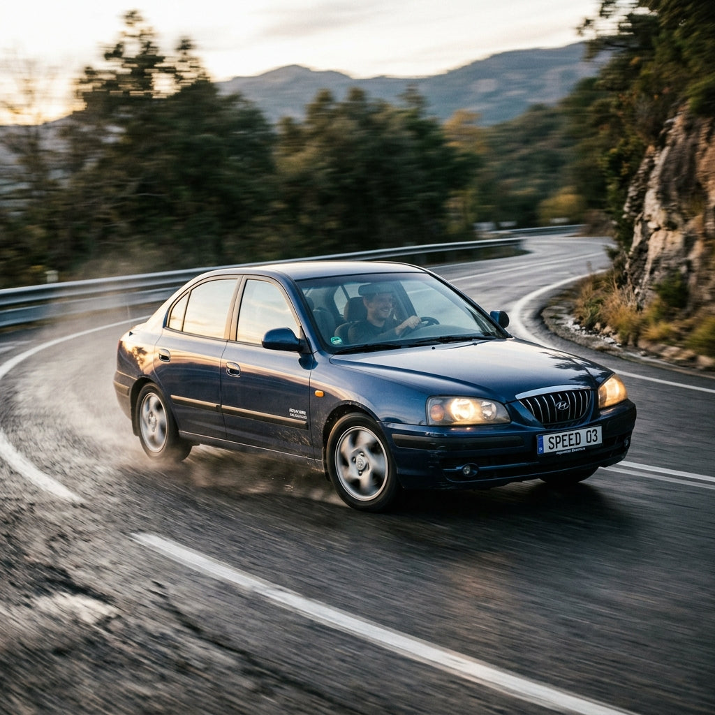 Action Shot: Hyundai Elantra Driving Fast