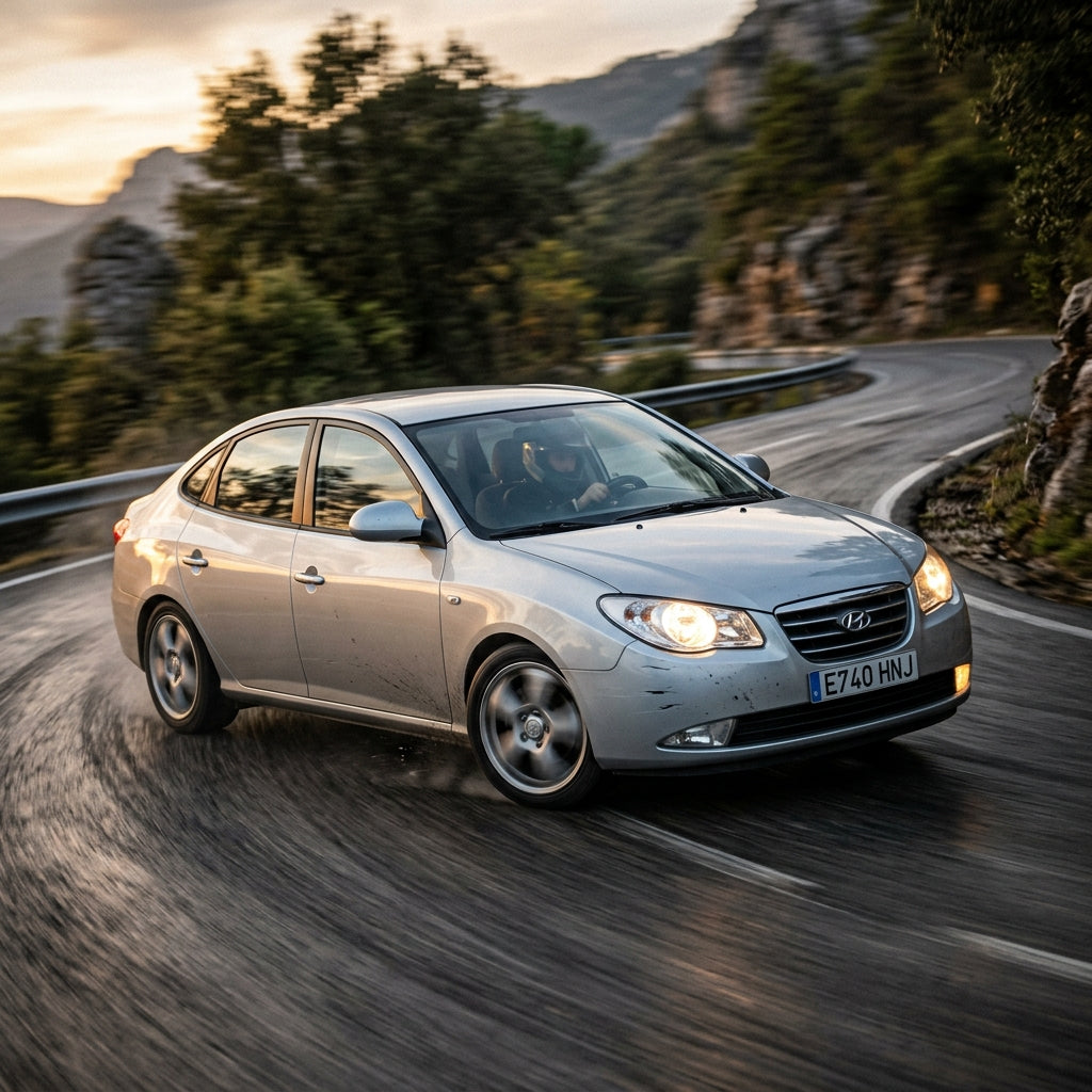 Action Shot: Hyundai Elantra Driving Fast