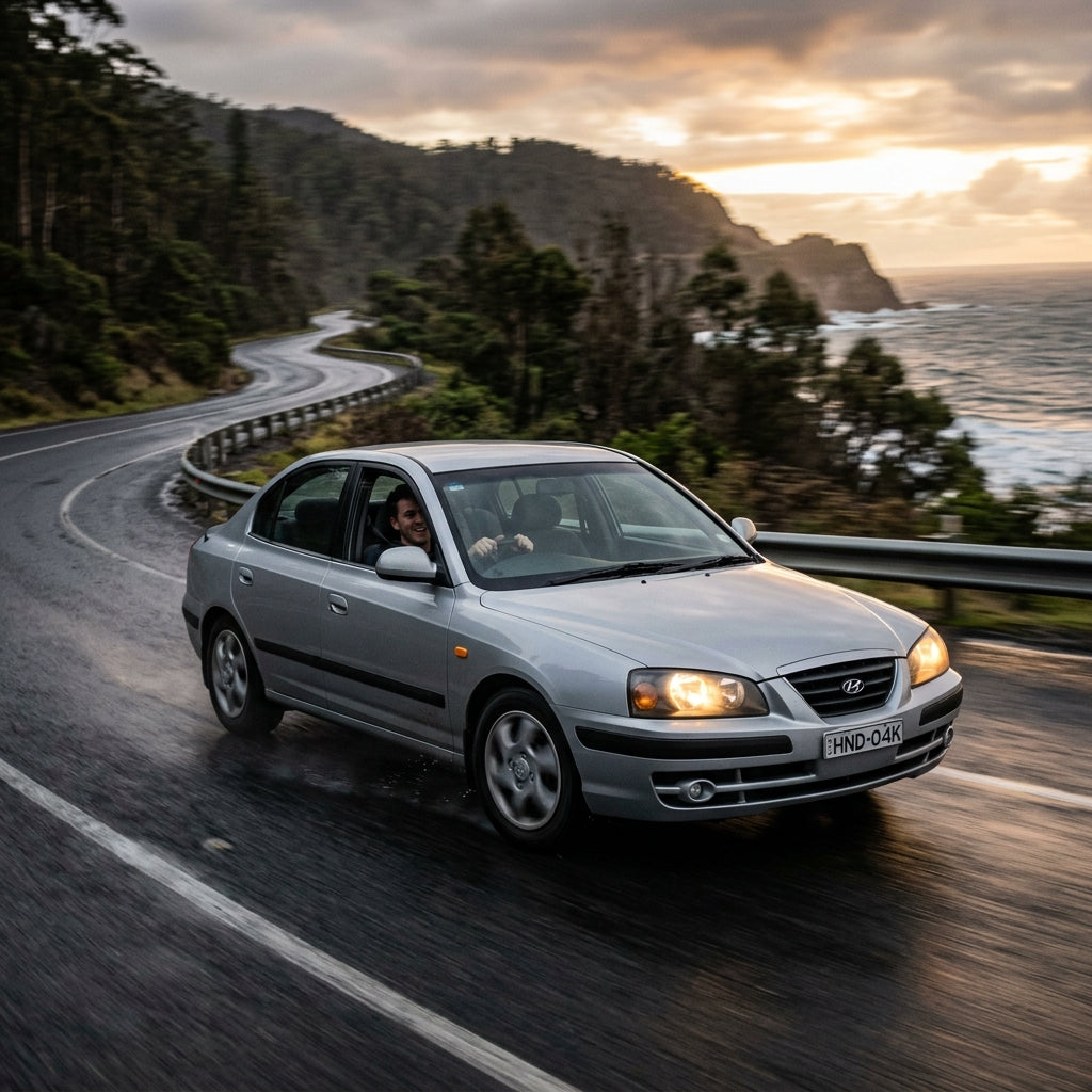 Action Shot: Hyundai Elantra Driving Fast