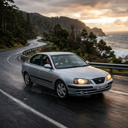 Action Shot: Hyundai Elantra Driving Fast
