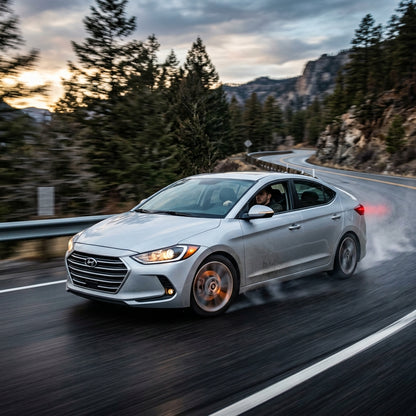 Action Shot: Hyundai Elantra Driving Fast