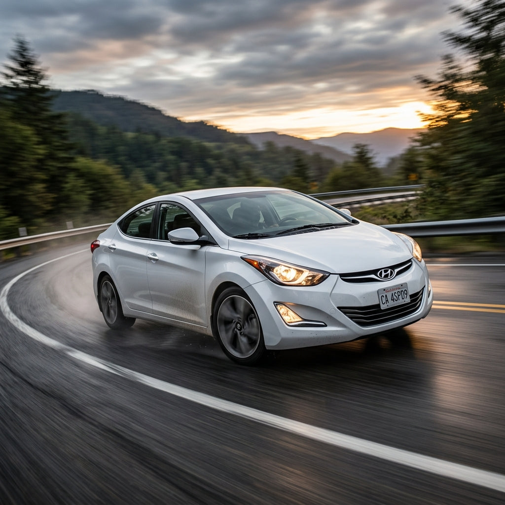 Action Shot: Hyundai Elantra Driving Fast