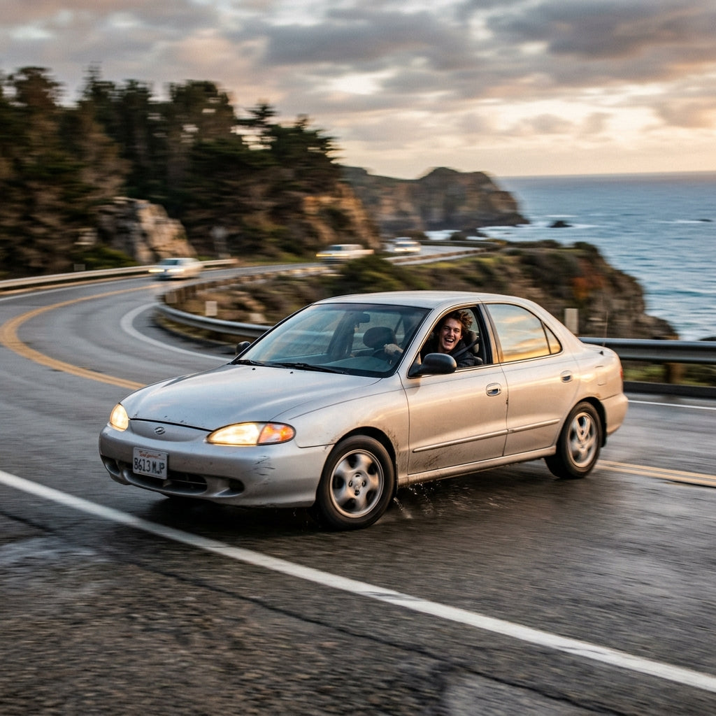 Action Shot: Hyundai Elantra Driving Fast