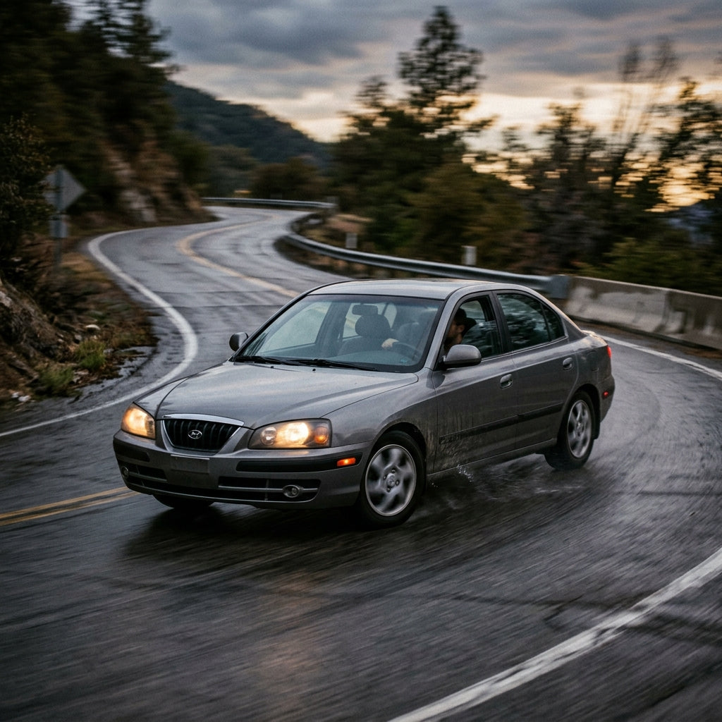 Action Shot: Hyundai Elantra Driving Fast