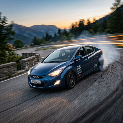 Action Shot: Hyundai Elantra Driving Fast
