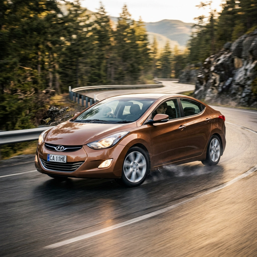 Action Shot: Hyundai Elantra Driving Fast