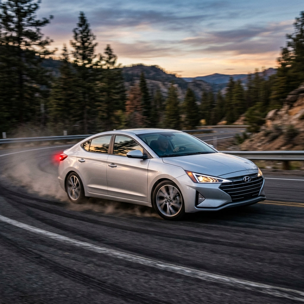 Action Shot: Hyundai Elantra Driving Fast