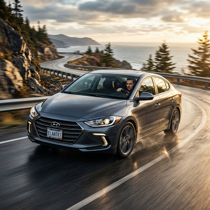 Action Shot: Hyundai Elantra Driving Fast