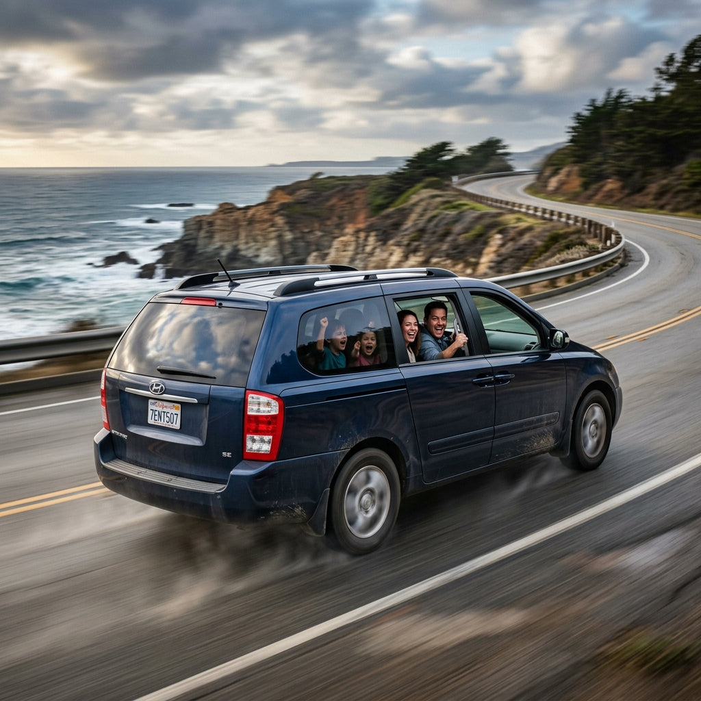 Action Shot: Hyundai Entourage Driving Fast