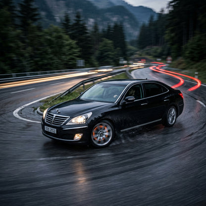 Action Shot: Hyundai Equus Driving Fast