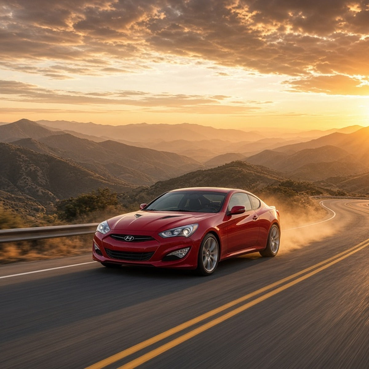 Stage 1 Performance Chip for Hyundai - Boost HP & Torque | OBD2 Plug & Play Module - Hyundai Genesis Coupe driving fast