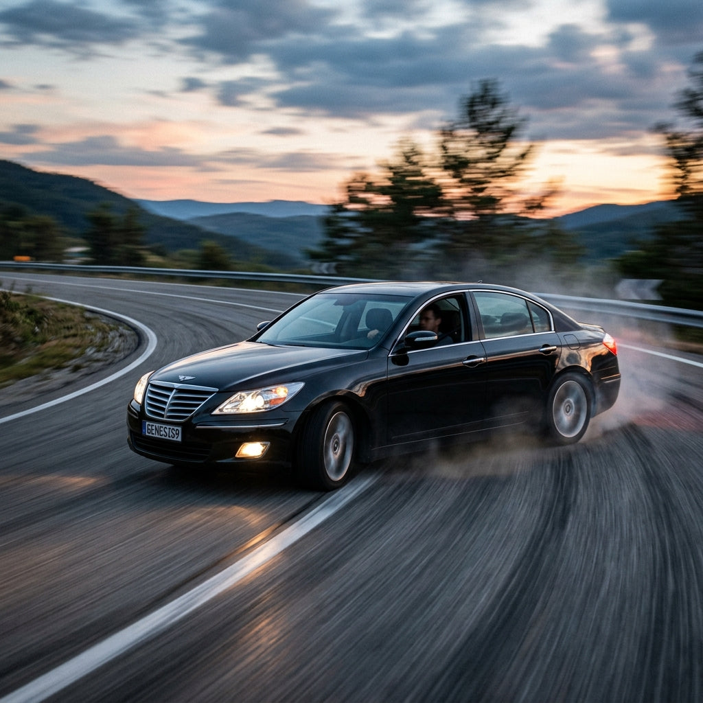 Action Shot: Hyundai Genesis Driving Fast