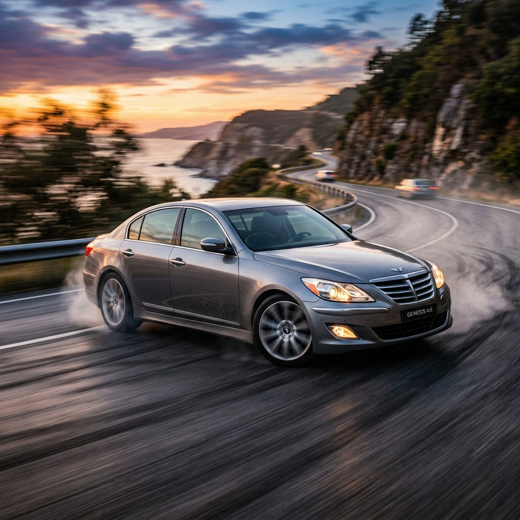 Action Shot: Hyundai Genesis Driving Fast