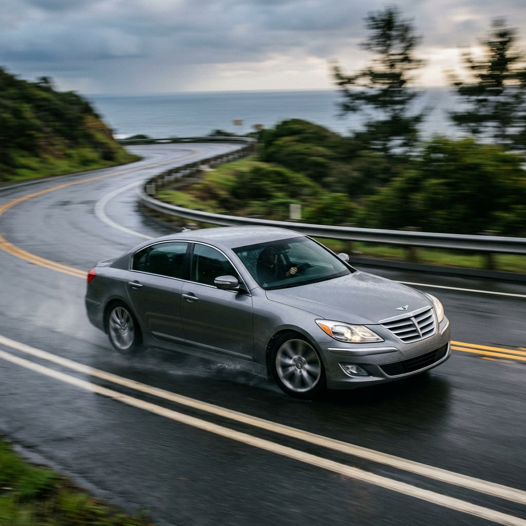 Action Shot: Hyundai Genesis Driving Fast