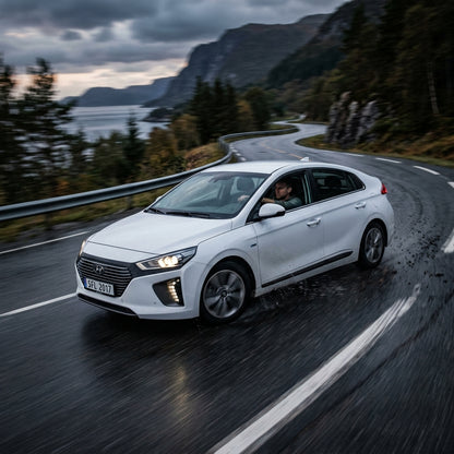 Action Shot: Hyundai Ioniq Driving Fast