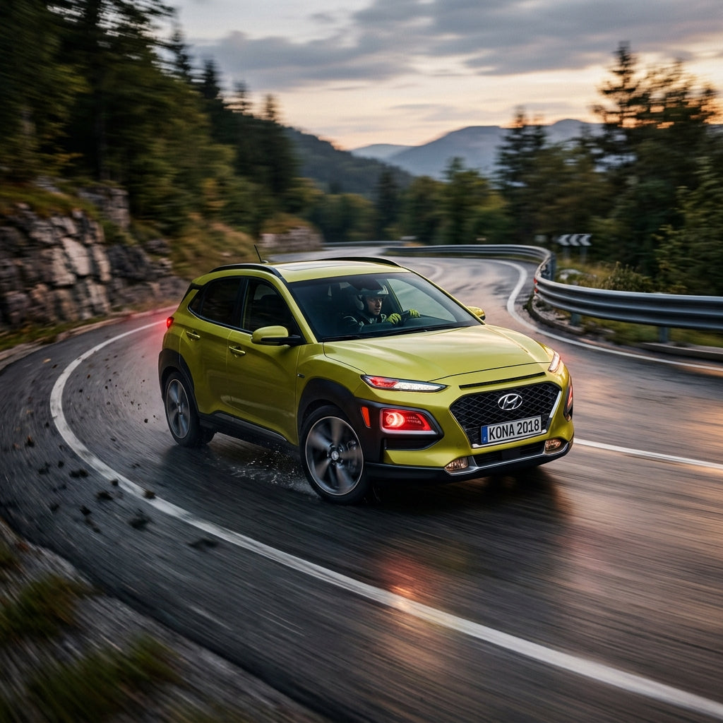 Action Shot: Hyundai Kona Driving Fast