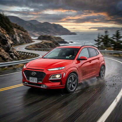 Action Shot: Hyundai Kona Driving Fast