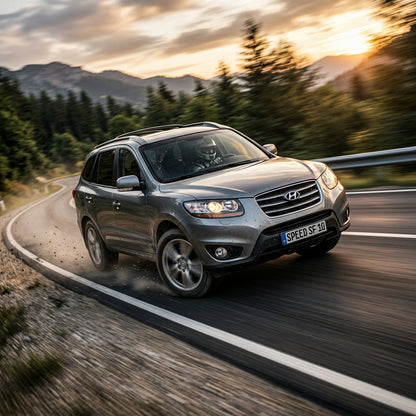 Action Shot: Hyundai Santa Fe Driving Fast