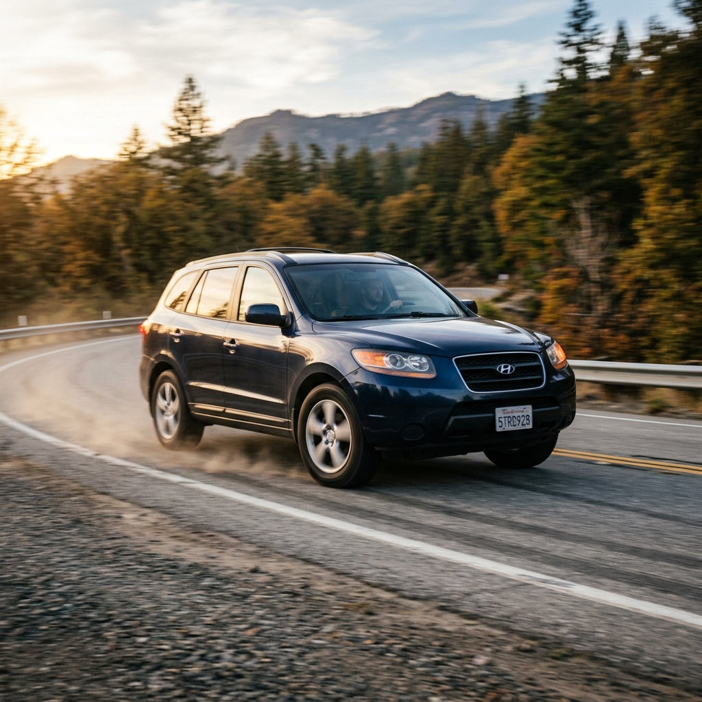 Action Shot: Hyundai Santa Fe Driving Fast