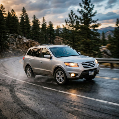 Action Shot: Hyundai Santa Fe Driving Fast