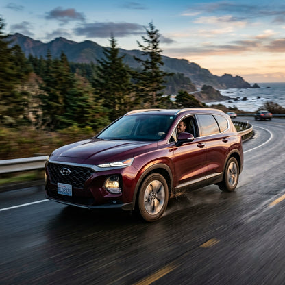 Action Shot: Hyundai Santa Fe Driving Fast