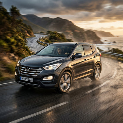 Action Shot: Hyundai Santa Fe Driving Fast