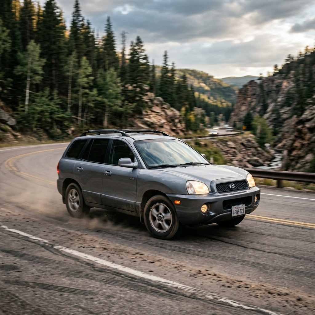 Action Shot: Hyundai Santa Fe Driving Fast