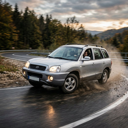 Action Shot: Hyundai Santa Fe Driving Fast
