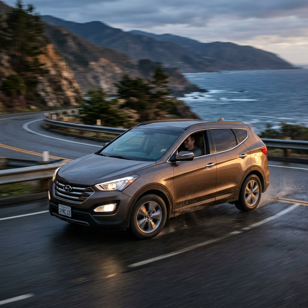 Action Shot: Hyundai Santa Fe Sport Driving Fast