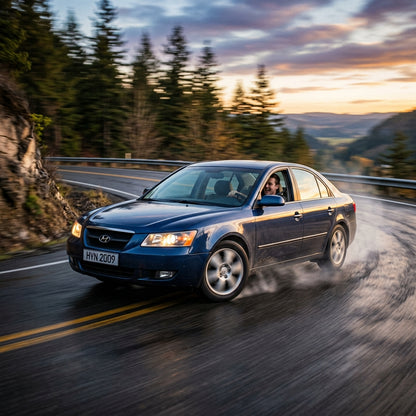 Action Shot: Hyundai Sonata Driving Fast