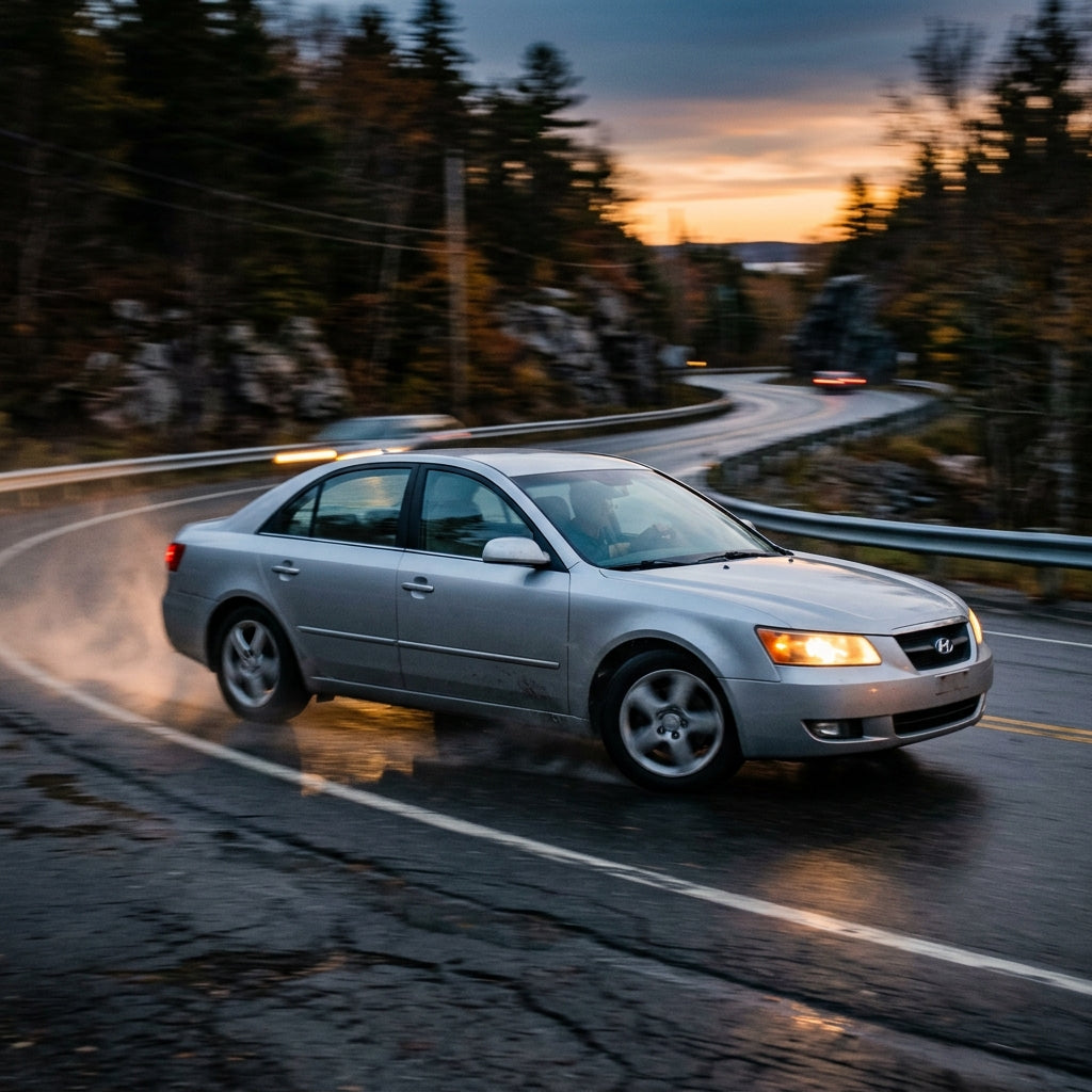 Action Shot: Hyundai Sonata Driving Fast