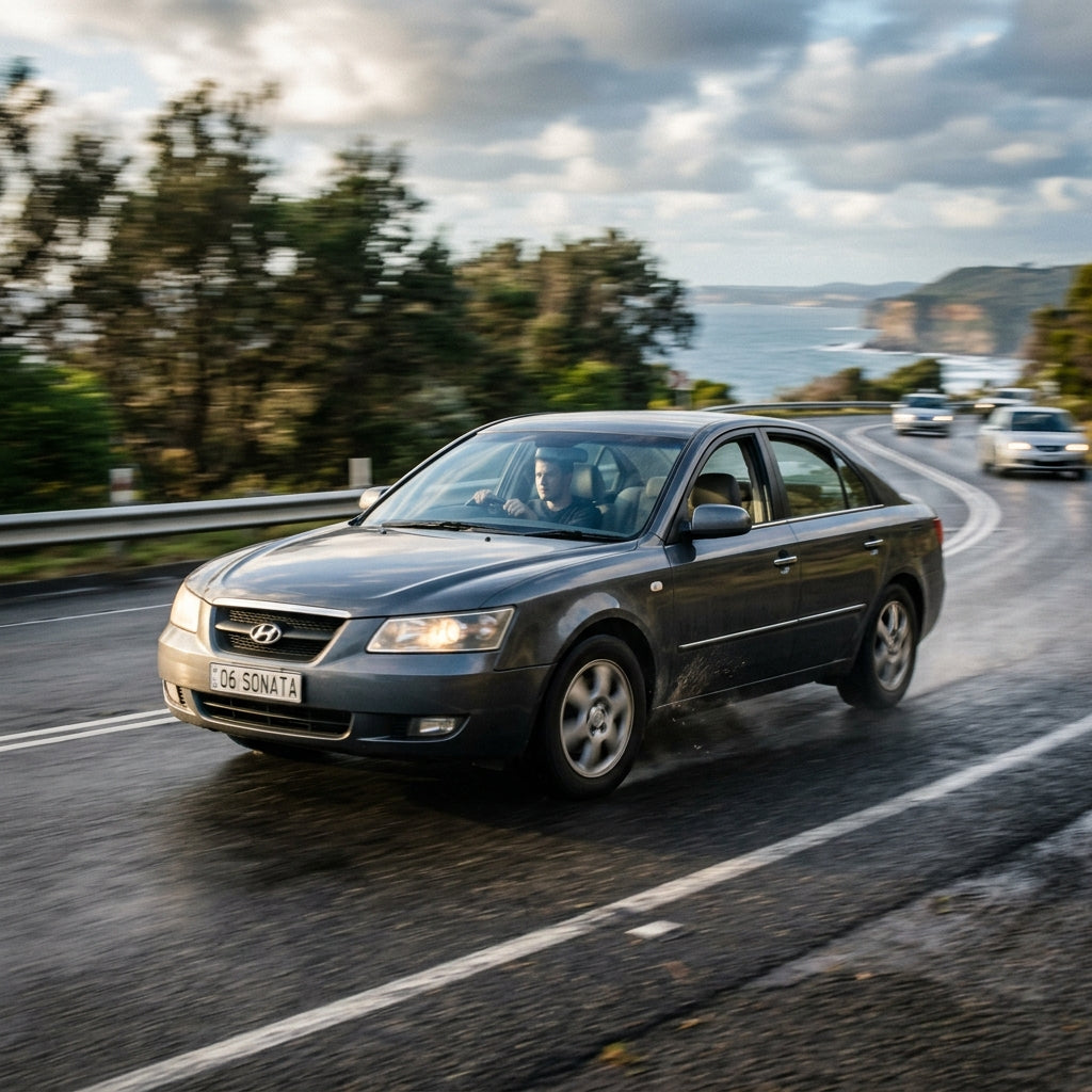 Action Shot: Hyundai Sonata Driving Fast