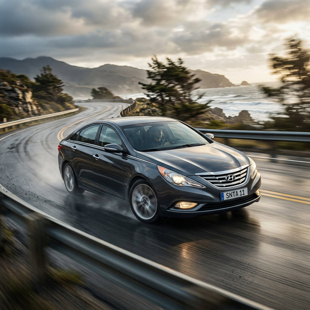 Action Shot: Hyundai Sonata Driving Fast