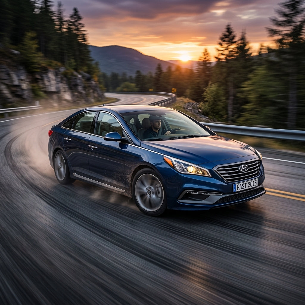 Action Shot: Hyundai Sonata Driving Fast