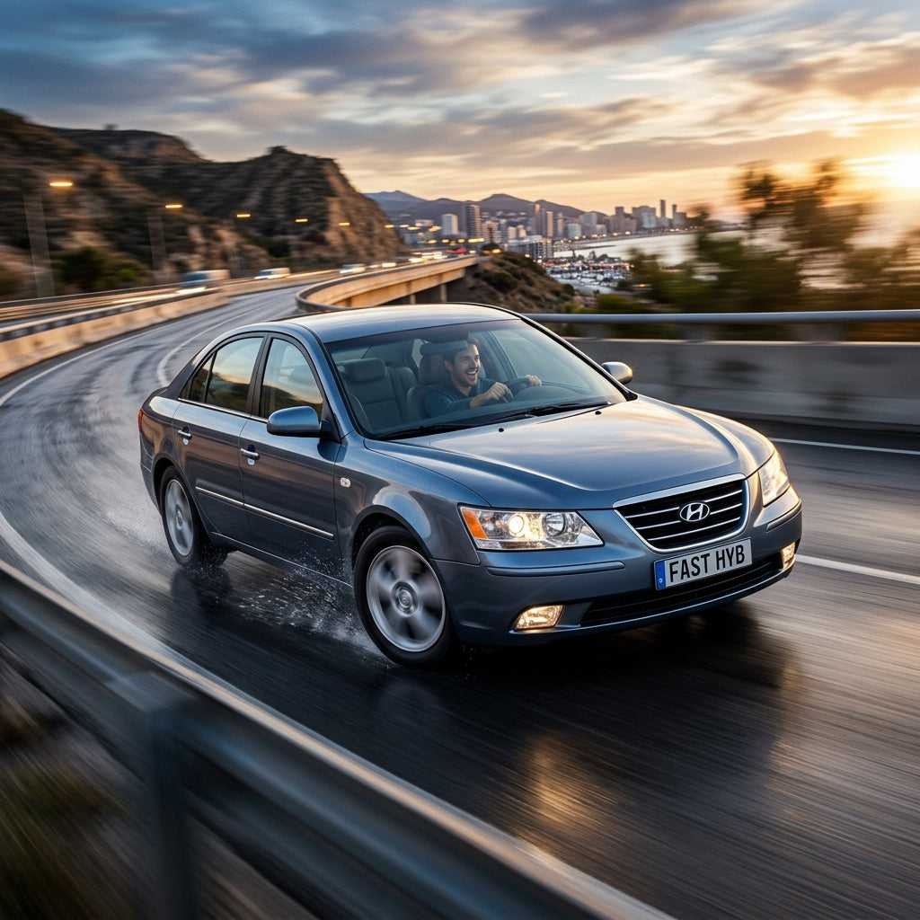 Action Shot: Hyundai Sonata Hybrid Driving Fast