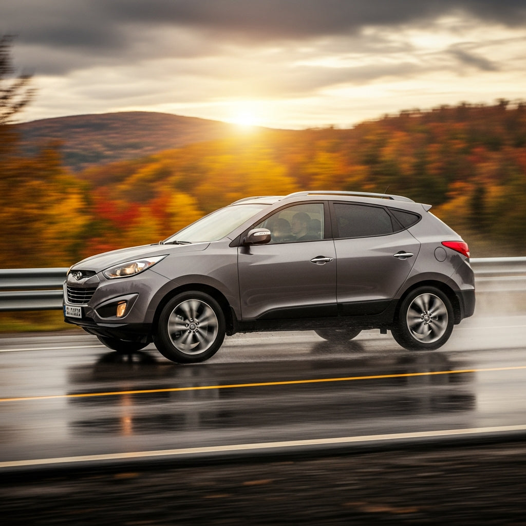 Action Shot: Hyundai Tucson Driving Fast