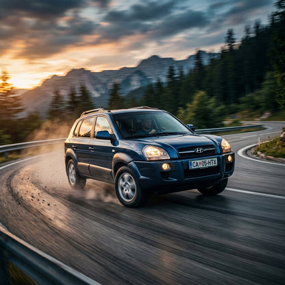 Action Shot: Hyundai Tucson Driving Fast