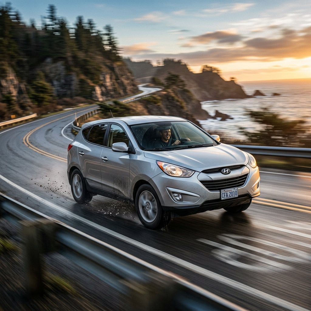 Action Shot: Hyundai Tucson Driving Fast