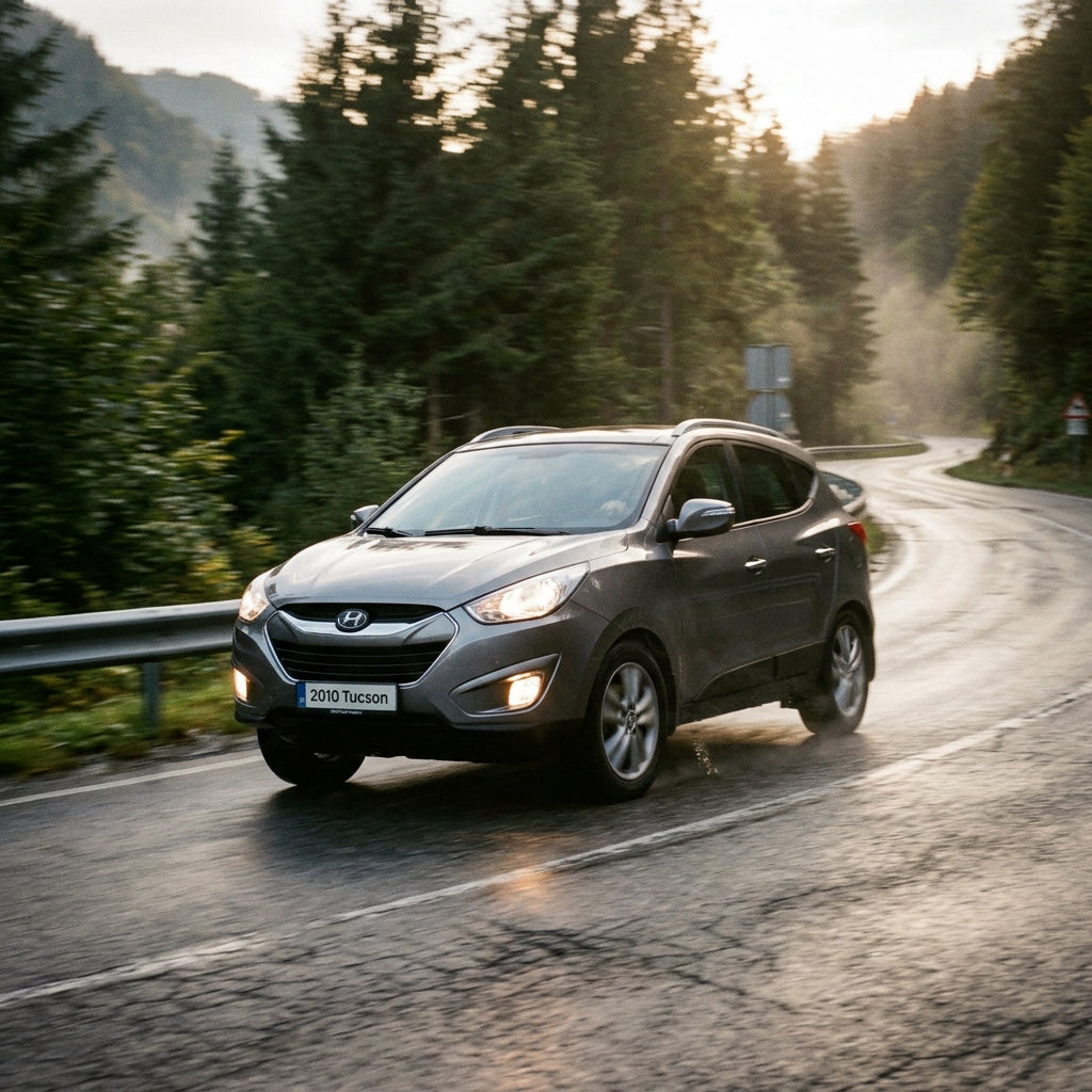 Action Shot: Hyundai Tucson Driving Fast