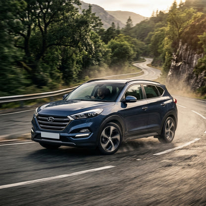 Action Shot: Hyundai Tucson Driving Fast