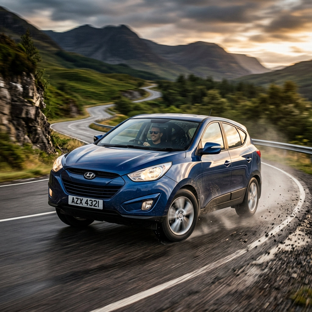 Action Shot: Hyundai Tucson Driving Fast