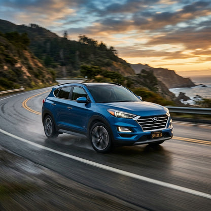 Action Shot: Hyundai Tucson Driving Fast